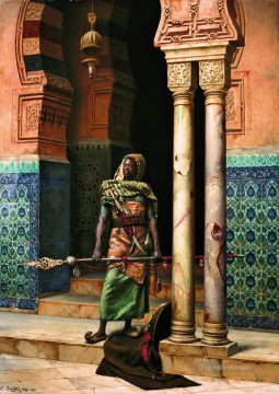ルートヴィヒ・ドイチュ Painting - ヌビアの衛兵 ルートヴィヒ ドイツのオリエンタリズム